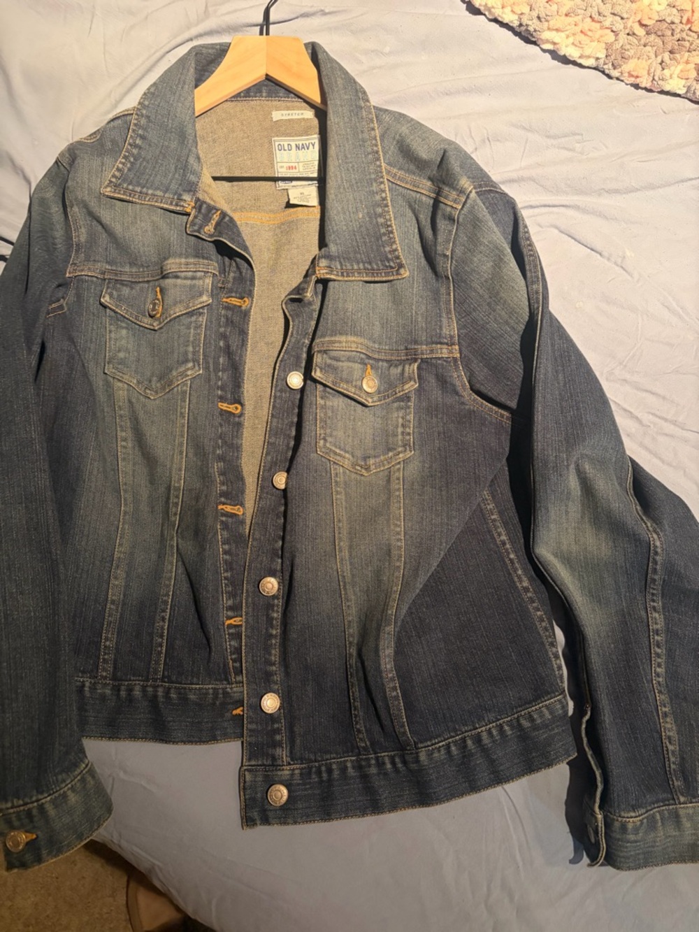 Old Navy Denim Jacket - Dark Blue with Light Blue Label